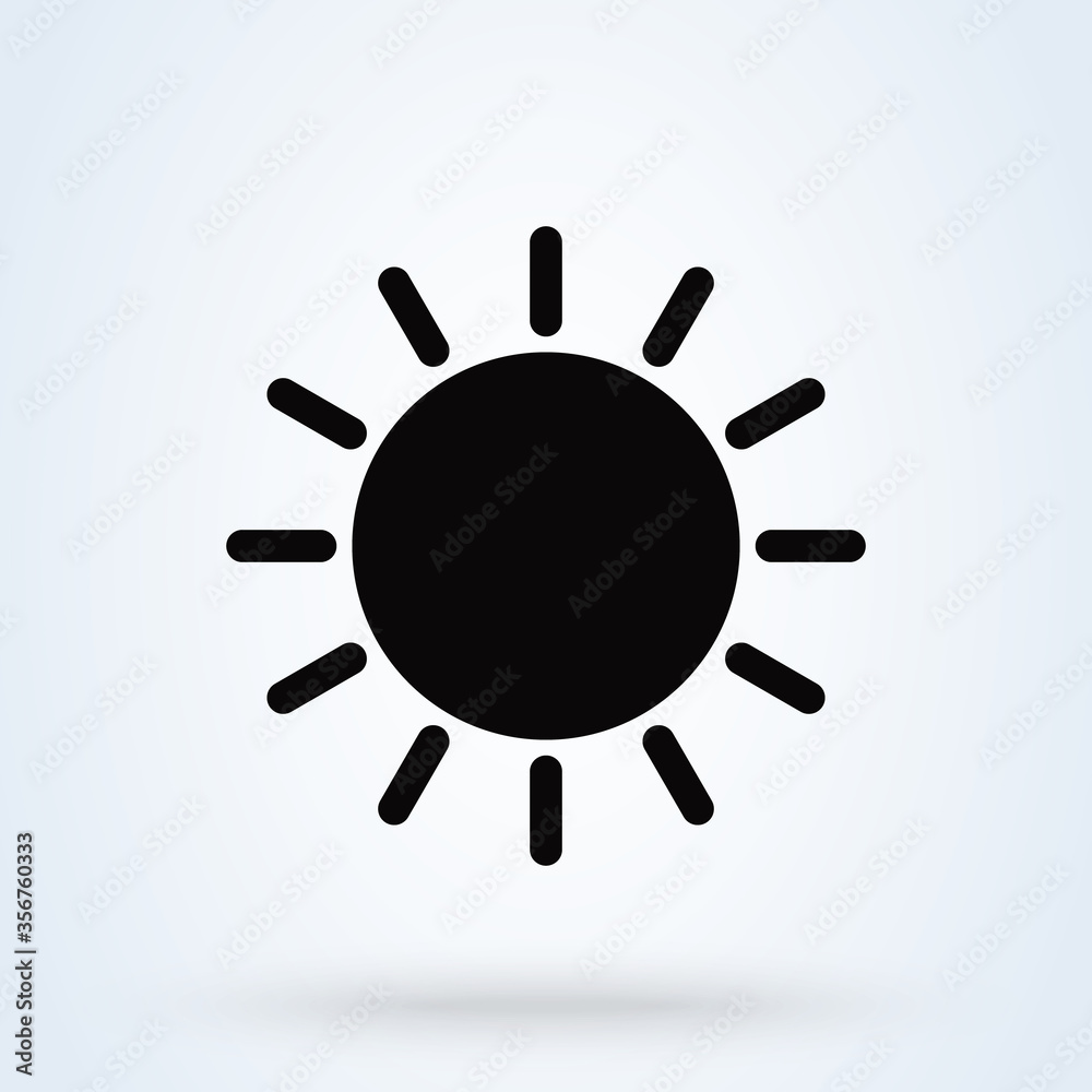 Sun icon. summer symbol on white background. illustration