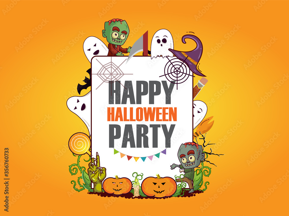 Fototapeta premium happy Halloween party vector illustration