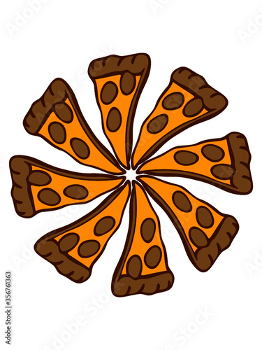 Runde Pizza Stücke Muster 