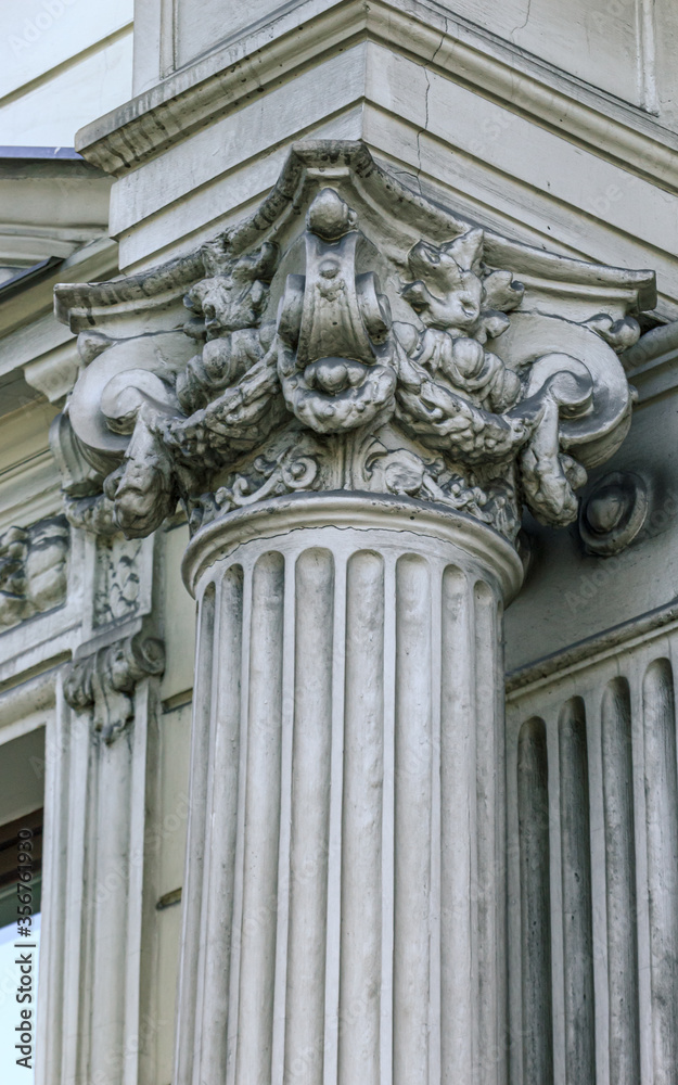 building architecture white column art details