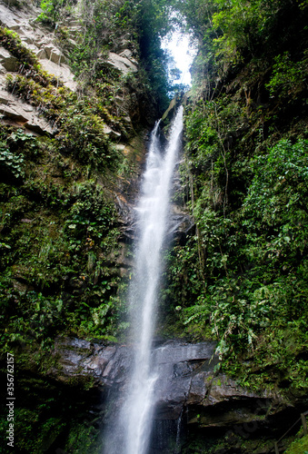 beautiful waterfall in the Peruvian jungle 