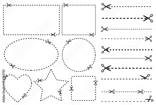 Illustration of a cut out coupon rectangle shape with scissors vector