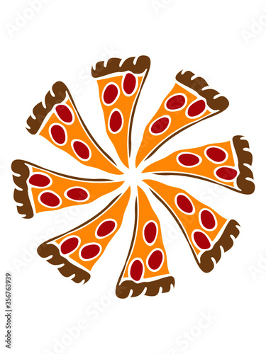 Pizza Salami Runde Stücke 