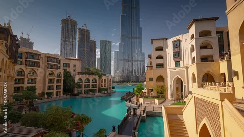 Wallpaper Mural sunny day dubai city downtown famous old town tallest building gulf panorama timelapse 4k united arab emirates   Torontodigital.ca