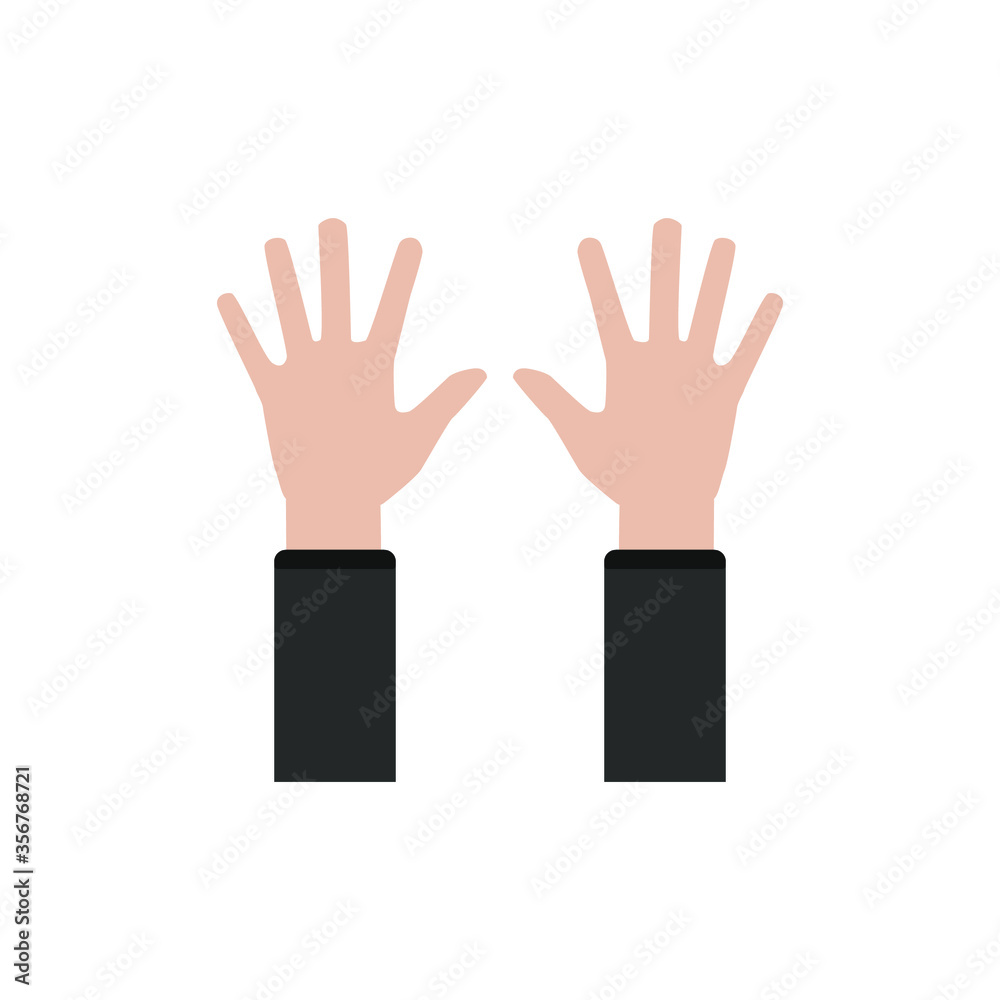 vector image of human hands on a white background
