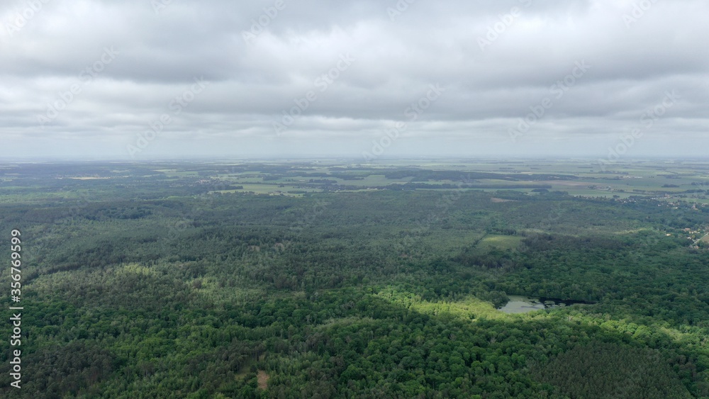 survol de la forêt de Rambouillet près de Versailles