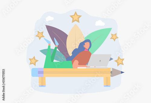 Best performance rating, rating five. People leave feedback and comments, the highest rating for successful work. Colorful vector illustration.