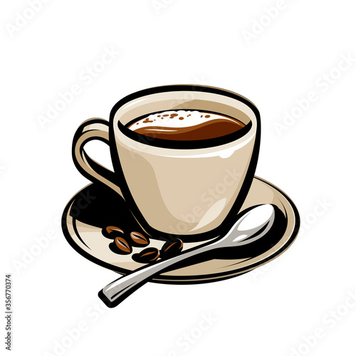 Cup of coffee. Vector illustration. Menu design for cafe and restaurant