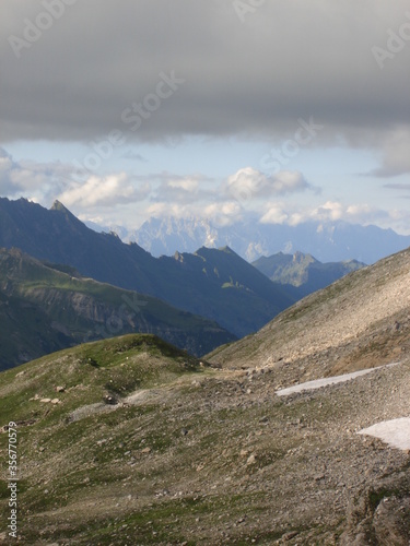 Mountain landscape with clouds