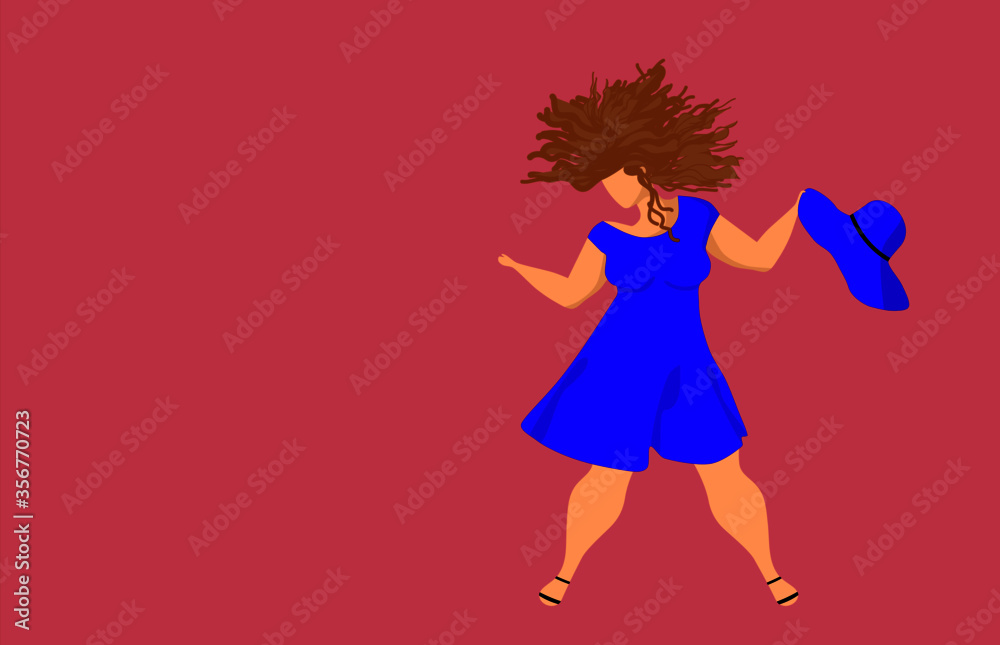 Body confident woman dancing illustration Body confident woman dancing illustration