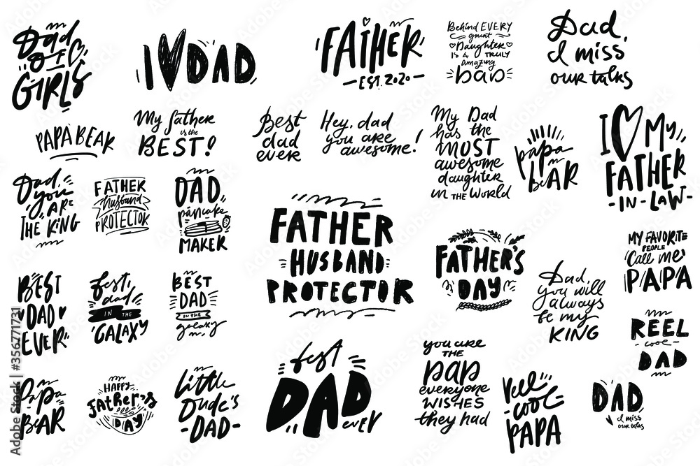 Hand lettering illustration for your design. Father’s Day