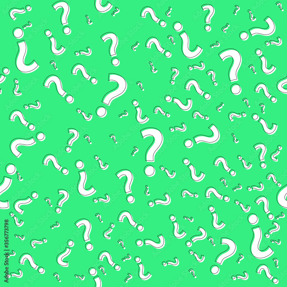 Question mark seamless pattern. Trivia poster design template, random punctuation marks background, quiz loading page, vector illustration Question mark seamless pattern. Trivia poster design template, random punctuation marks background, quiz loading page, vector illustration