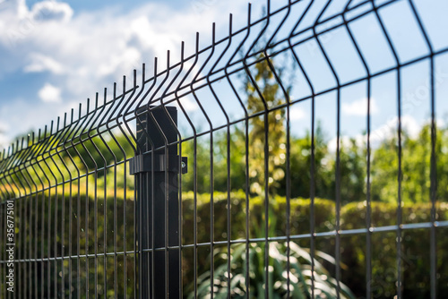 Fototapeta grating wire industrial fence panels, pvc metal fence panel