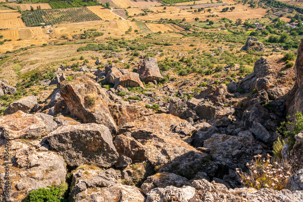 Obraz premium The remaining from Sillyon, which was an important fortress and city near Attaleia in Pamphylia, on the southern coast of modern Turkey.