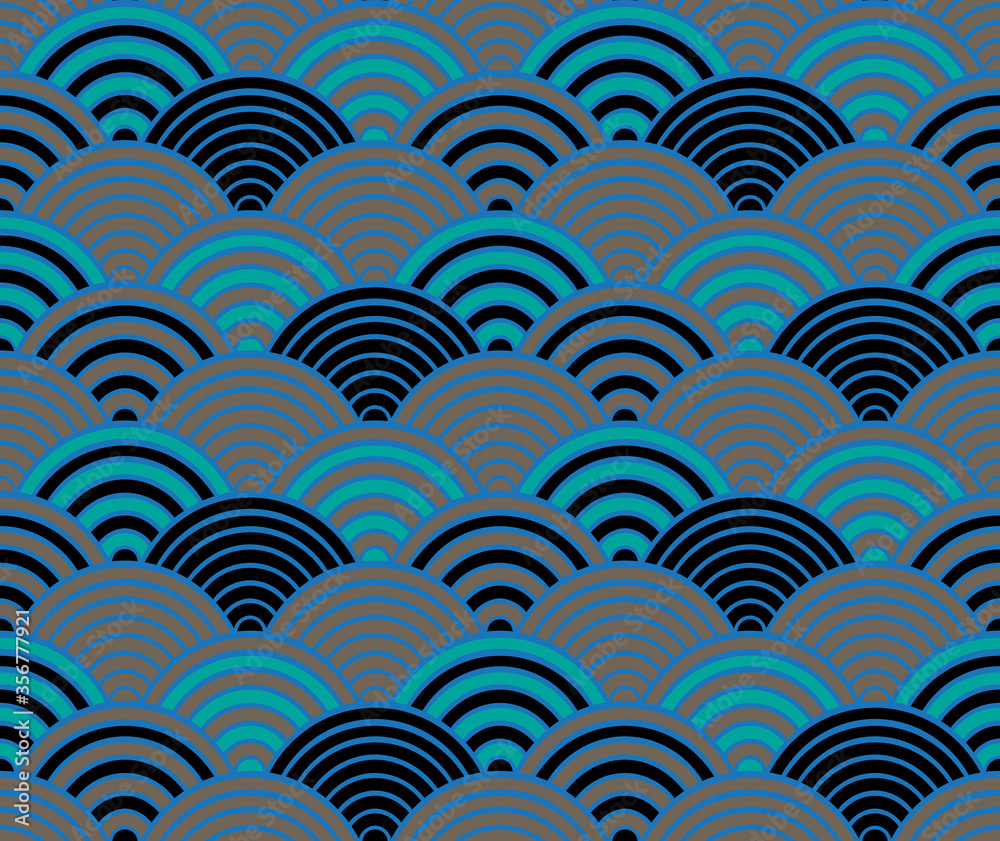 Blue Seigaiha Japanese Wave Pattern Blue Seigaiha Japanese Wave Pattern
