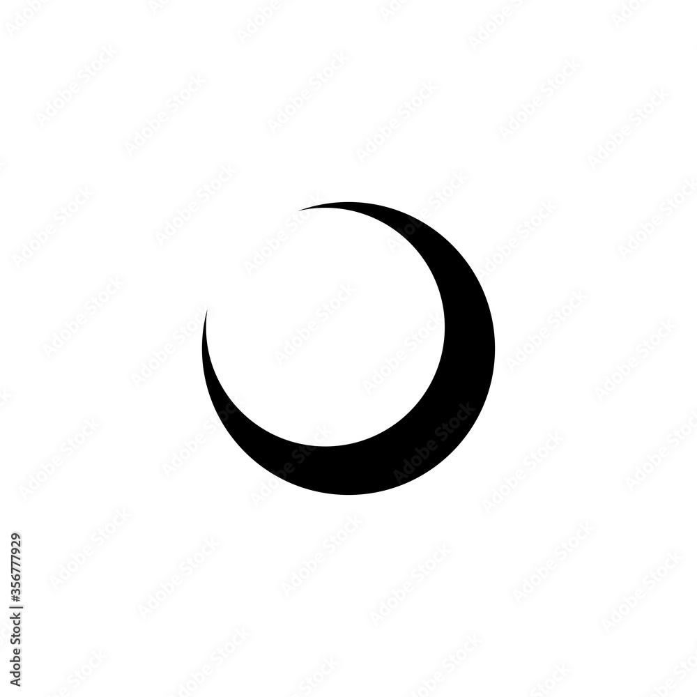 An abstract sign of crescent moon. Vector Illustration An abstract sign of crescent moon. Vector Illustration
