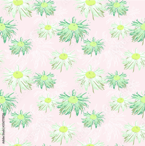 Vector floral pattern with flowers. Gentle, spring floral background.