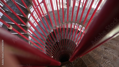 red spiral staircase