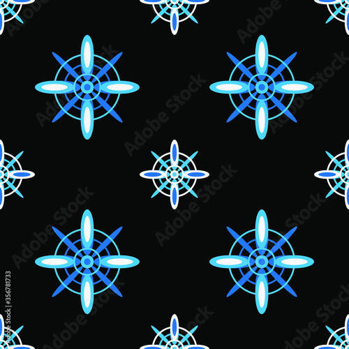 seamless pattern with  blue futuristic flakes
