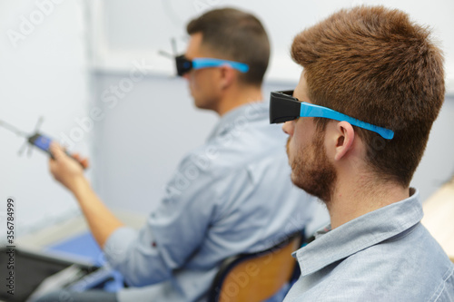 men try vr glasses first time