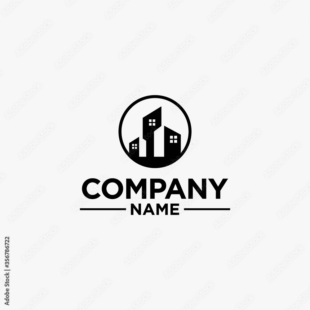 Real estate logo design. House and building logo design.