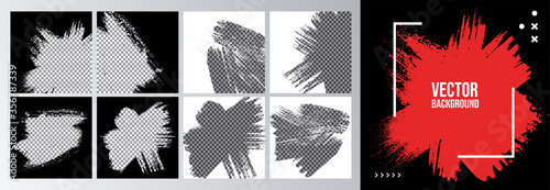 Vector grunge overlay. Backgrounds set. Hand drawn abstract frame with  elements. Ink brush strokes mess. Design for banner, poster, invitation, gift card, social media advertisement template