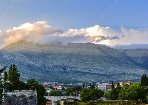 Clouds over mountain Leotar in Trebinje, Bosnia and Herzegovina.