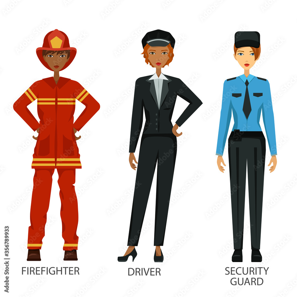 Women working in hard job set Women working in hard job set
