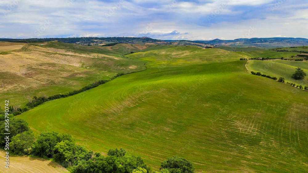 Amazing aerial view of beautiful Tuscany Hills in spring season, Italy Amazing aerial view of beautiful Tuscany Hills in spring season, Italy