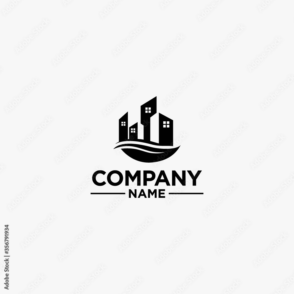 Real estate logo design. House and building logo design.