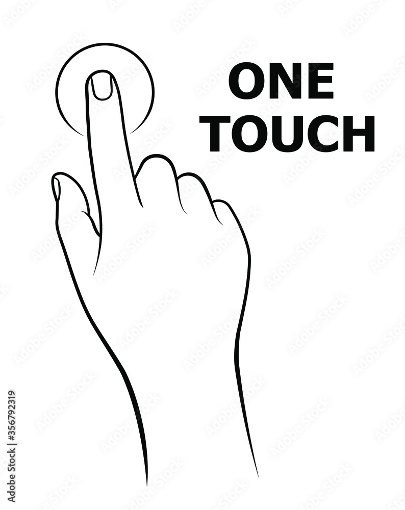 One touch button design. Touch sensor screen vector illustration. Stock