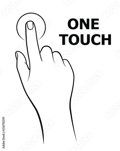 One touch button design. Touch sensor screen vector illustration. 