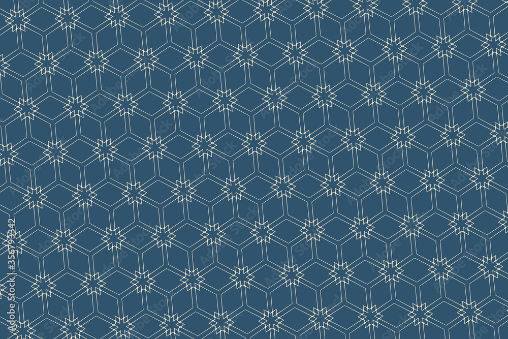 Fototapeta premium Geometric pattern. Classic retro fashion stripes texture. Traditional asian ornament illustration