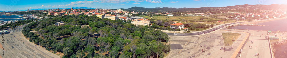 Amazing aerial view of Livorno and Lungomare, famous town of Tuscany Amazing aerial view of Livorno and Lungomare, famous town of Tuscany