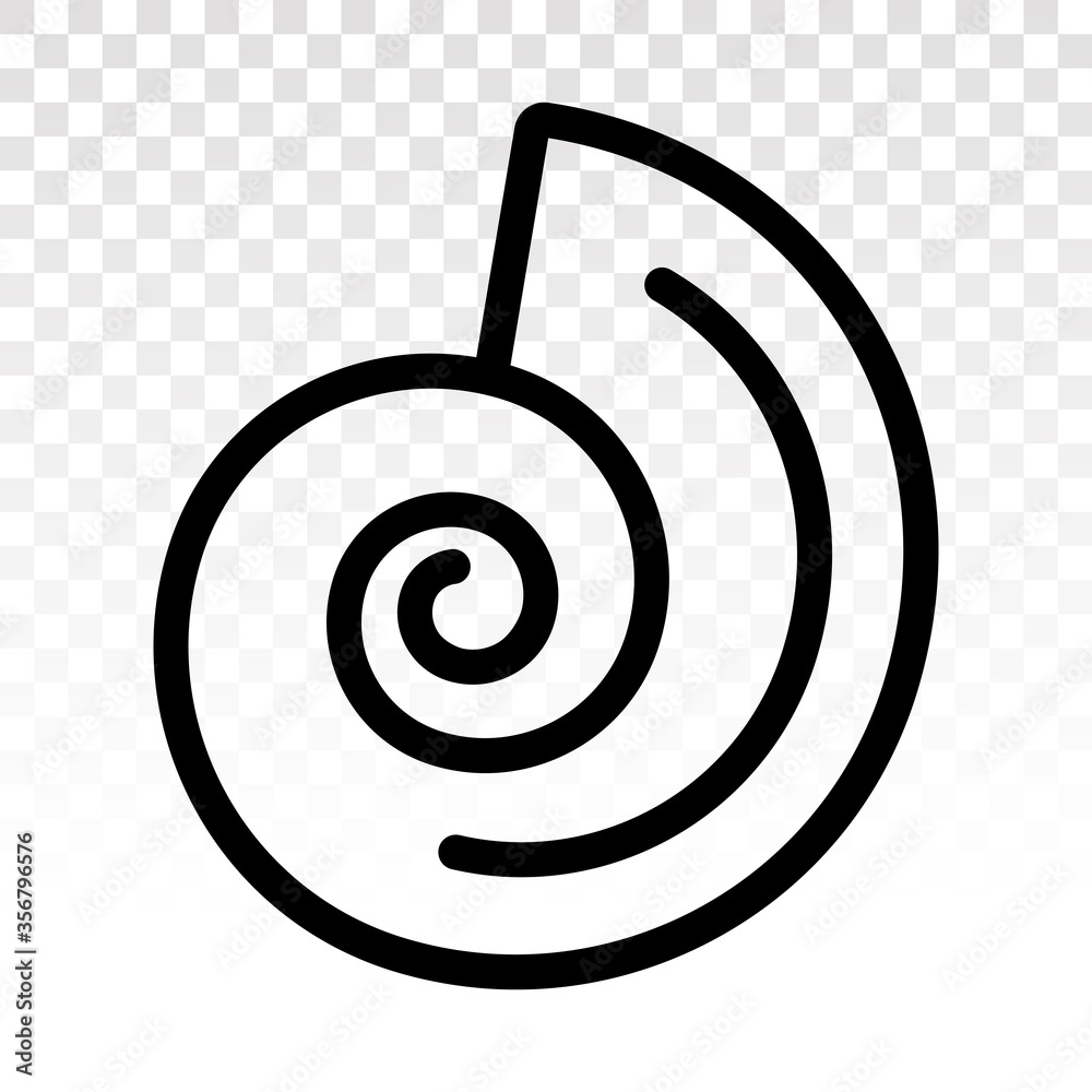 Seashells / sea snail line art vector icon for apps and websites Seashells / sea snail line art vector icon for apps and websites