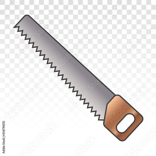 Handsaw or wood saws carpentry tools flat colour icons for apps and websites