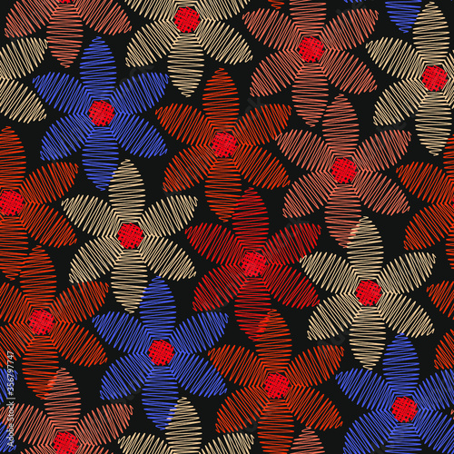 abstract seamless pattern with flowers