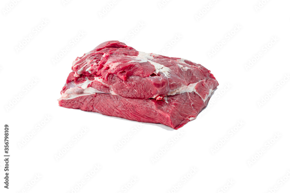 Ramp (rump) beef marbled steak on white background, isolated Ramp (rump) beef marbled steak on white background, isolated