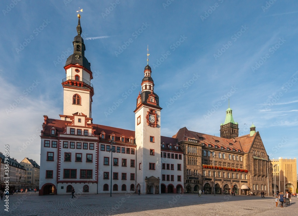Main Market Place and Chemnitz City Hall