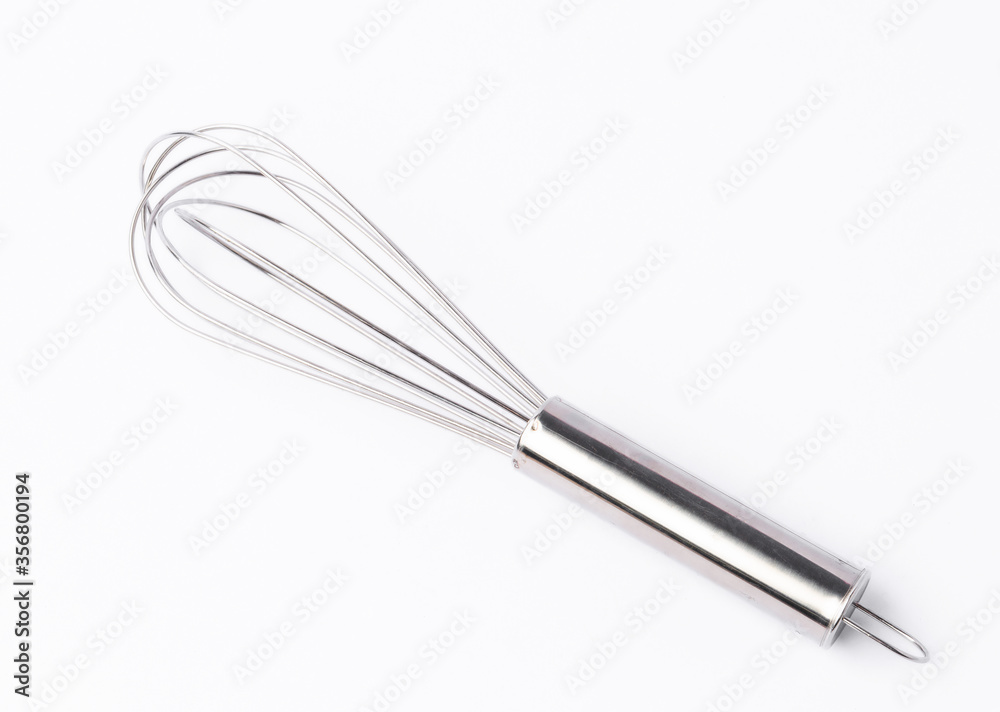 stainless steel whisk on white background stainless steel whisk on white background