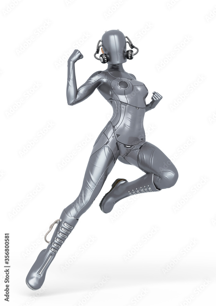 cyber soldier female in a pin up pose