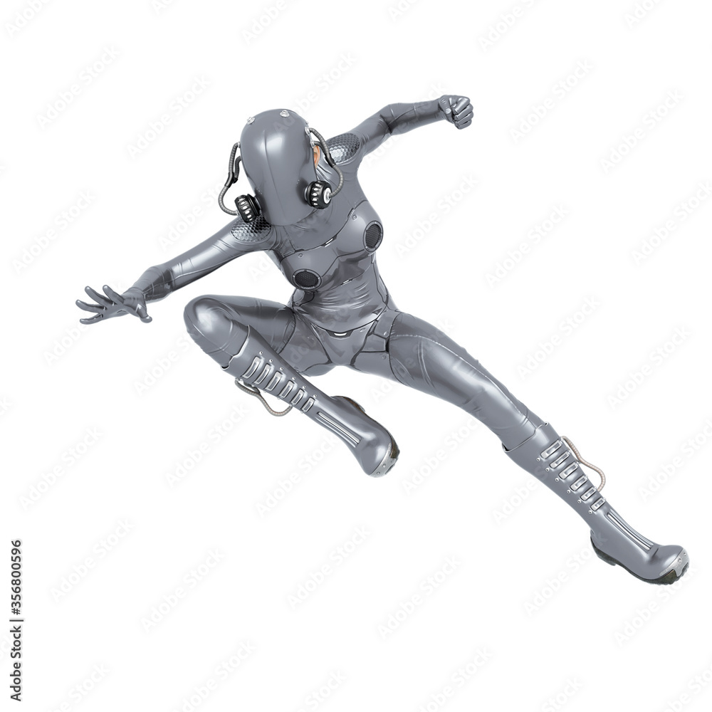 cyber soldier female is falling cyber soldier female is falling