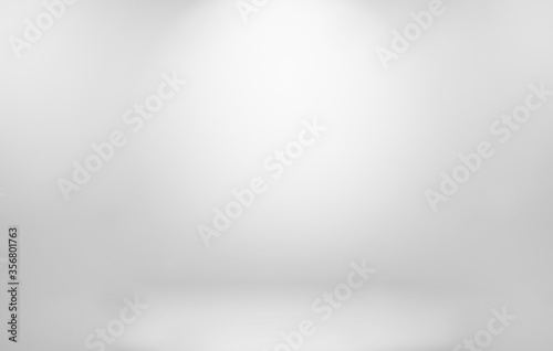 Gray white gradient empty studio room backdrop wallpaper abstract background blurred. use for showcase or product your. copy space for text