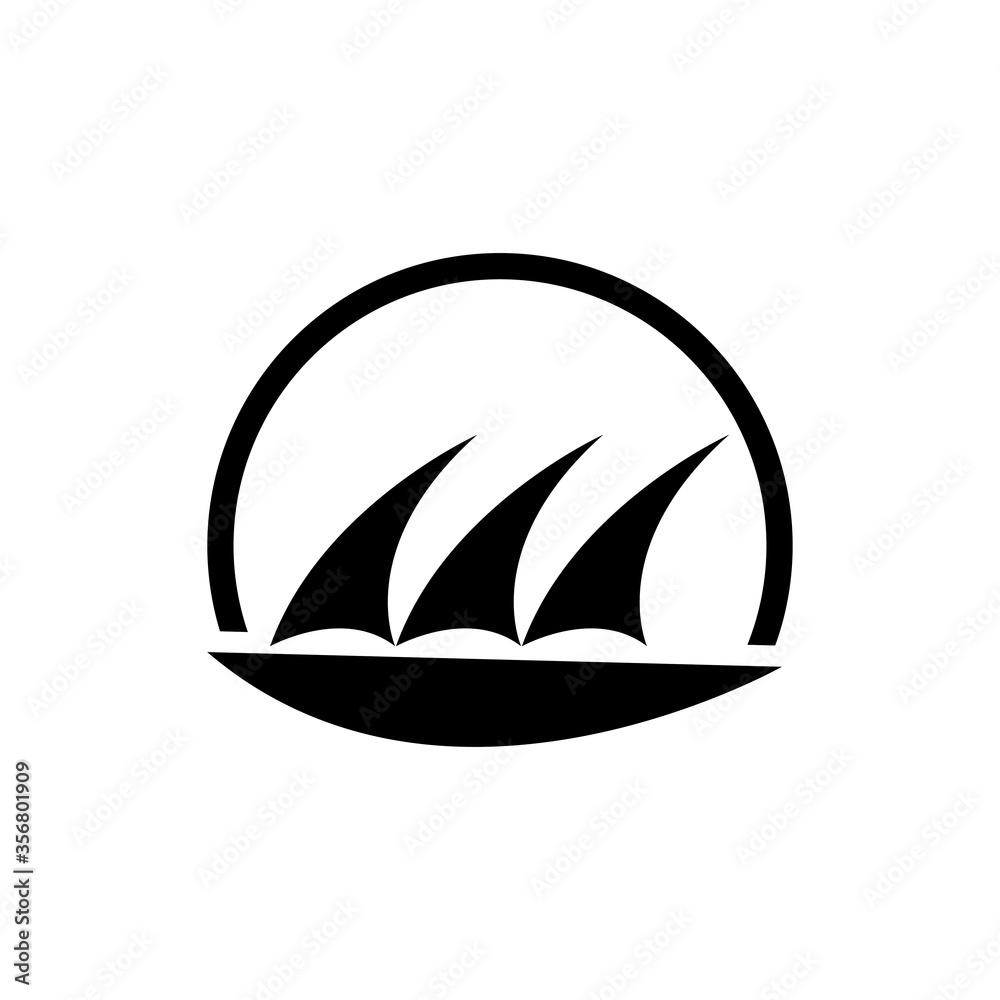 Sail Boat logo design vector