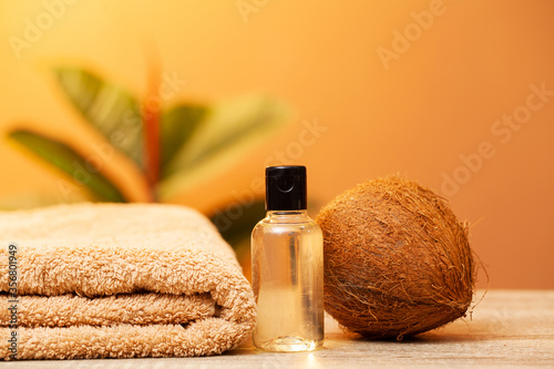 Natural cosmetics for spa treatments and coconut-based skin care