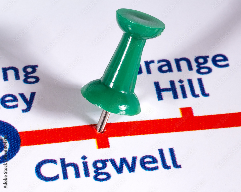Chigwell Station on a London Underground Map Stock Photo Adobe Stock