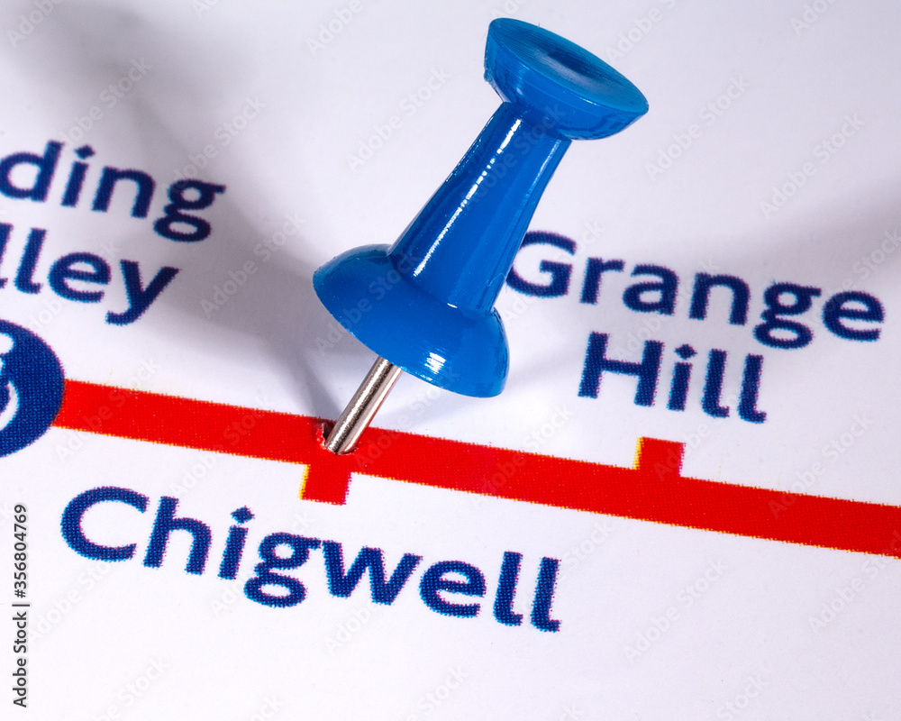 Chigwell Station on a London Underground Map Stock Photo Adobe Stock