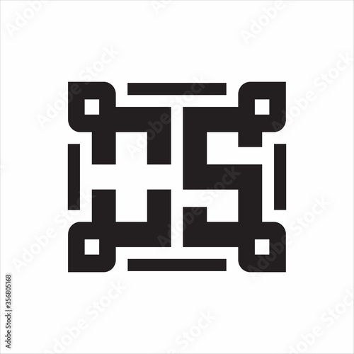 OS Logo monogram with piece line art design template on white background