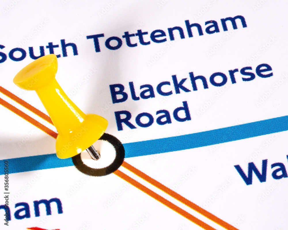 Blackhorse Road Station on a London Underground Map Stock Photo Adobe