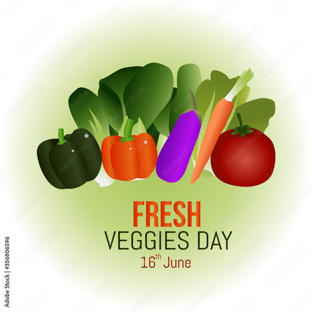 Plakat Fresh Veggie Day Vector Illustration